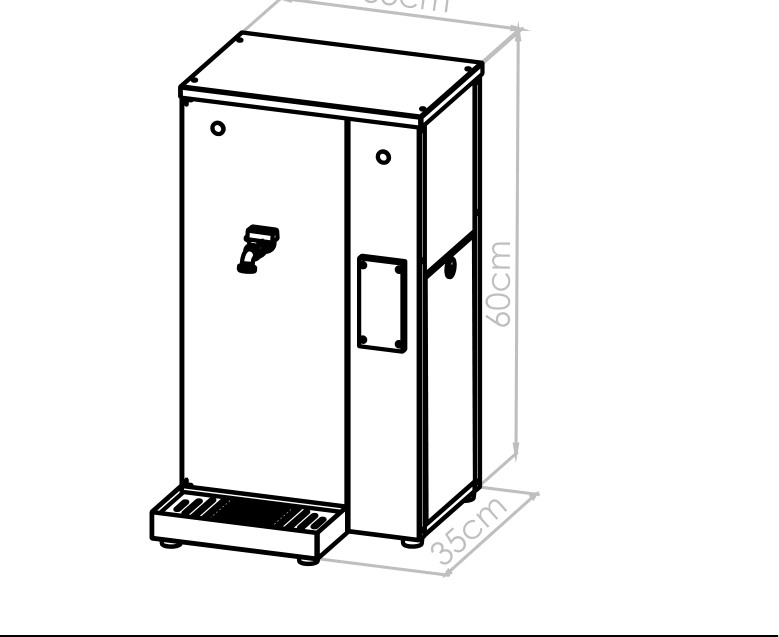 Diagrama técnico de Dispenser con monedero