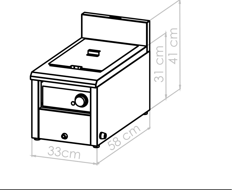 Diagrama técnico de Freidora 15 litros