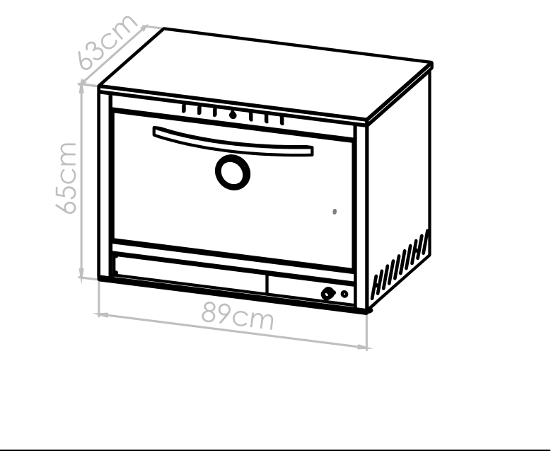 Diagrama técnico de Horno multifunción 6 moldes