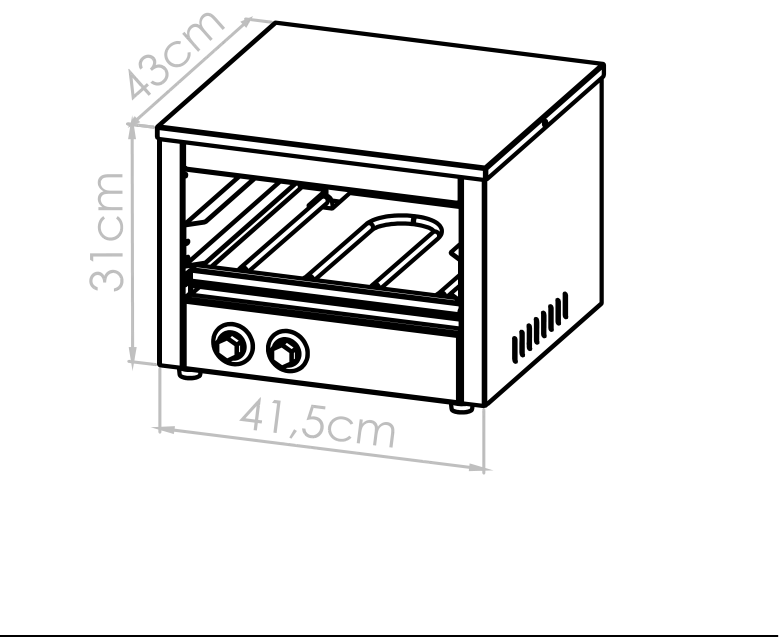 Diagrama técnico de Horno tostador