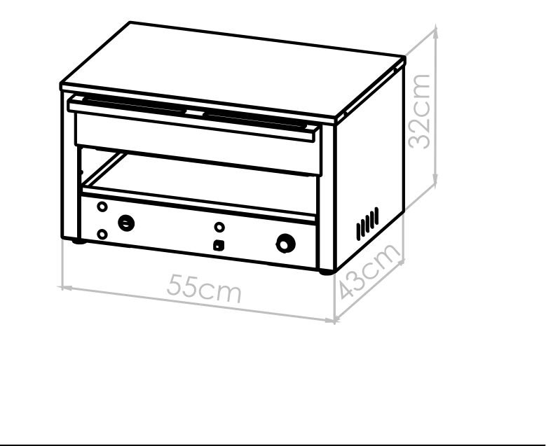 Diagrama técnico de Parrilla grill automático