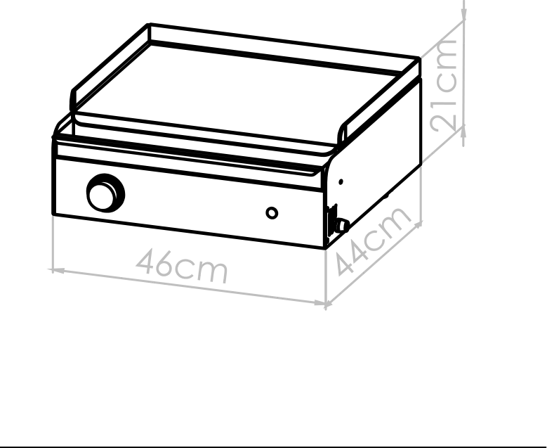 Diagrama técnico de Plancha 30x40