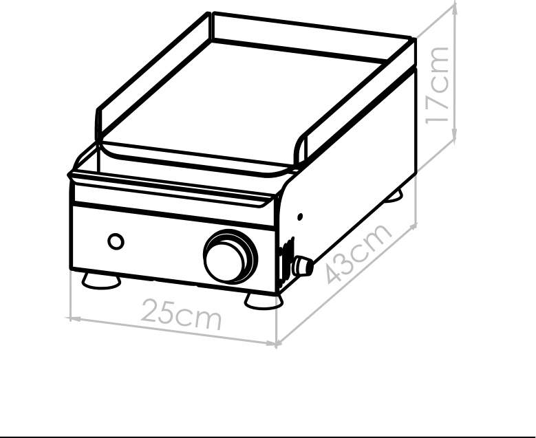 Diagrama técnico de Plancha 35x25