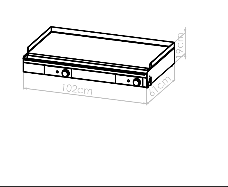 Diagrama técnico de Plancha XL