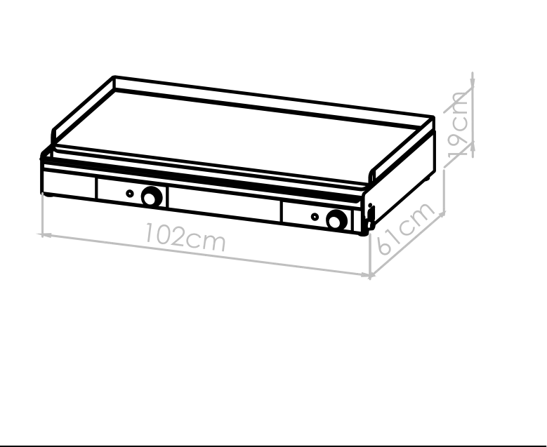 Diagrama técnico de Plancha estándar